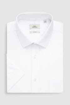 White Slim Fit Short Sleeve Easy Care Shirt (632730) | 9 €