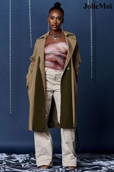 Jolie Moi Two Tone Contrast Trench Coat