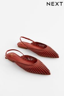 Rust Brown Forever Comfort® Point Toe Slingback Shoes (632976) | Kč1,215