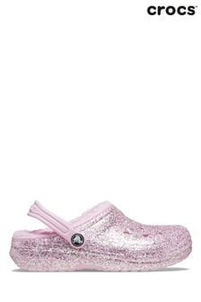 Crocs Pink Toddler Classic Lined Glitter Clog Sandals (633431) | ₪ 210