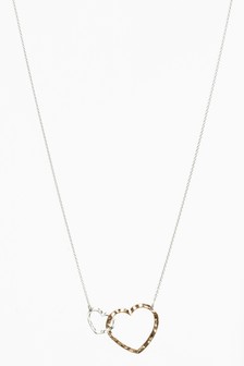 And Rose Gold Plated Double Heart Necklace