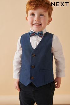 Синий - Жилет, рубашка и галстук-бабочка (3 мес.-9 лет) (633607) | €46 - €52