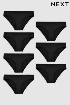 Black Bikini Microfibre Knickers 7 Pack (633626) | $22
