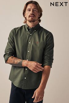 Dark Green Regular Fit Long Sleeve Oxford Shirt (633864) | CA$52