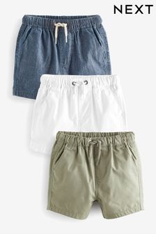 灰綠色/牛仔布/白色 - 鬆緊腰短褲3條裝 (3個月至7歲) (633911) | NT$730 - NT$1,000