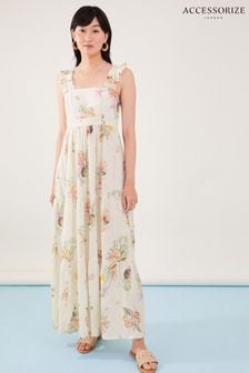 Accessorize Bedrucktes Kleid mit Stufendesign, Natur (634136) | 42 €