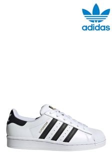 White/Black - Adidas Originals Superstar Youth Trainers (634901) | kr708