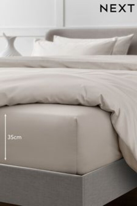 Stone Natural Collection Luxe 400 Thread Count Deep Fitted 100% Egyptian Cotton Sateen Deep Fitted Sheet (635125) | €33 - €53