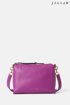 Jigsaw Purple Ava Pebble Leather Cross-body Bag (635382) | €185