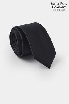 Savile Row Company Fine Twill Skinny Silk Black Tie