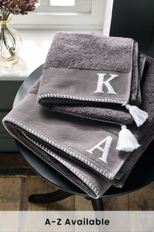 Grey Alphabet Hand Towel (635563) | $15
