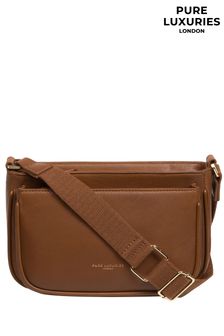 Коричневый - Кожаная сумка с длинным ремешком Pure Luxuries London Bree (636561) | €81