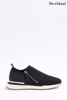 River Island Black Knitted Slip On Trainers (636748) | 61 €