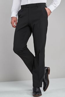 Черный - Обычный крой - Строгие брюки из эластичной ткани (636902) | 638 грн