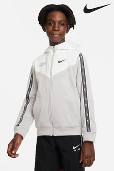 Nike Grey/White Repeat Full-Zip Hoodie (637215) | €87
