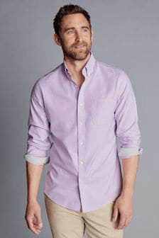 Charles Tyrwhitt Purple Plain Sf Button-down Non-iron Stretch Oxford Shirt (637256) | €83