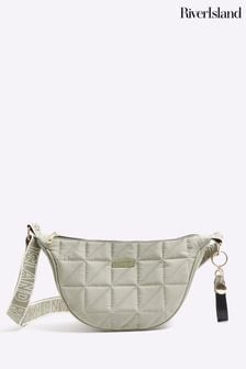 River Island Green Soft Scoop Quilted Cross-Body Bag (637279) | HK$308