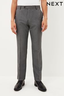Light Grey - Regular - Machine Washable Plain Front Smart Trousers (637629) | BGN49