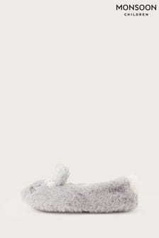 Monsoon Grey Bitsy Pearl Bunny Slippers (638282) | €11 - €12.50