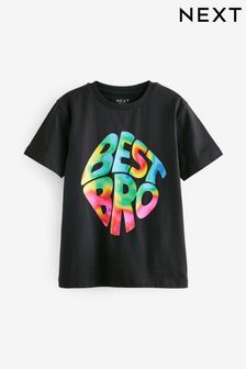 Black Best Bro Short Sleeve Graphic T-Shirt (3-16yrs) (638533) | €6 - €9
