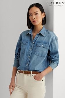 Голубая джинсовая рубашка Lauren Ralph Lauren Mesgart (638769) | €224