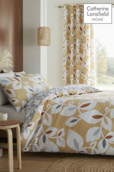 Catherine Lansfield Gold Inga Leaf Duvet Cover and Pillowcase Set (638872) | 20 € - 34 €