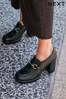 Black Forever Comfort® Leather Platform Loafers (638946) | AED124