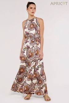 Apricot 印花綢緞露背連領長禮服 (639109) | HK$380