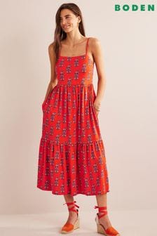 Boden Orange Strappy Cami Midi Dress (639158) | 252 zł