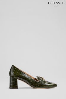 LK Bennett Bottle Green	Samantha Croc-Effect Leather Snaffle-Detail Court Shoes (639390) | 458 €