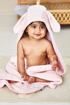 JoJo Maman Bébé Pink Bunny Character Hooded Towel (639522) | AED108