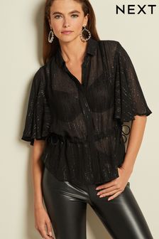 Блузка с короткими рукавами и завязкой на талии (639615) | €23