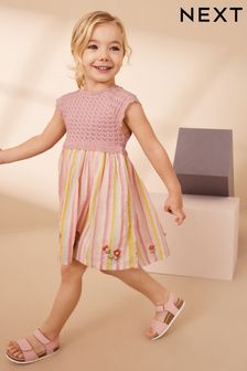 粉色 - 粉色條紋連衣裙 (3個月至7歲) (639806) | NT$1,070 - NT$1,240