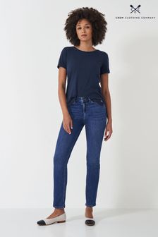 Crew Clothing Company Mid Blue Cotton Straight Casual Trousers (639887) | 90 €