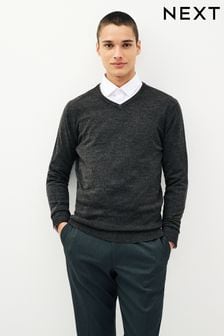 深灰色 - V領 - Next柔軟質感套衫 (639900) | HK$164