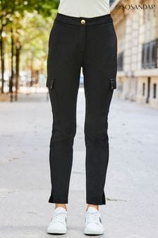 Sosandar Black Ponte Tapered Trousers (640059) | AED250