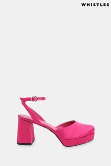 Whistles Pink Estella Satin Platform Shoes (640277) | 290 €