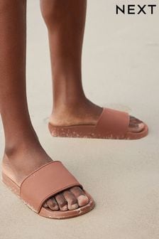 لون الطين - حذاء مفتوح ملمس بارز (640467) | 93 ر.س