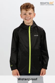 Black - Regatta Kids Pack It Waterproof & Breathable Puddle Jacket (640468) | KRW0