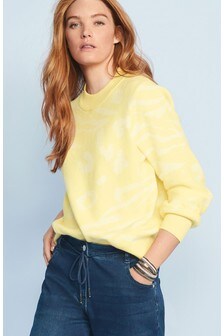 Pull à motif et à col ras du cou