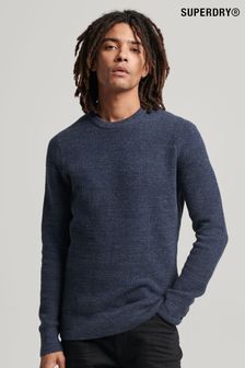 Teksturowany sweter dzianinowy Superdry z okrągłym dekoltem (641038) | 190 zł