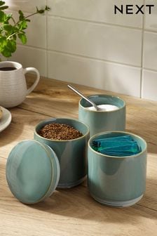 Set of 3 Teal Blue Wolton Stacking Storage (641459) | SGD 37
