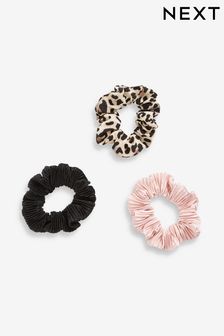 Leopard/Pink/Black Scrunchies Three Pack (641617) | SGD 10
