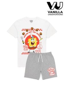 Vanilla Underground White Mens Spongebob Short Pyjamas (641781) | 124 QAR