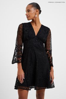 French Connection Gudrana Caballo Black Lace Dress (641808) | €77