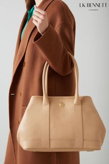 LK Bennett Laurie Camel Grainy Leather Tote Bag (641898) | $545