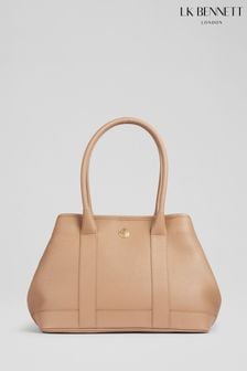 LK Bennett Laurie Camel Grainy Leather Tote Bag