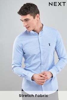 Hellblau - Skinny Fit - Oxford-Stretchhemd mit langen Ärmeln (642102) | 32 €