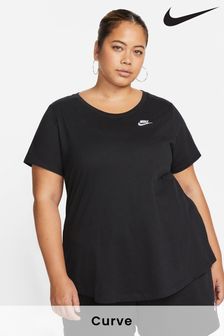 Nike Black Curve Sportswear Club Essentials T-Shirt (642404) | 145 zł