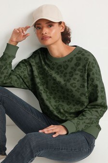 Khaki Animal Printed Sweatshirt (642437) | $35